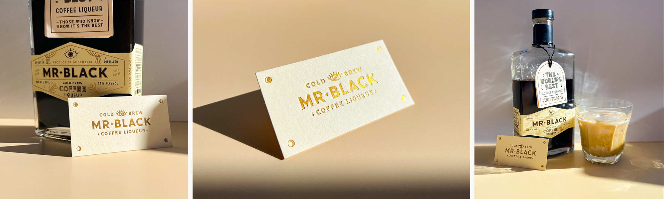 Mr Black Business Cards - Matte gold foil 