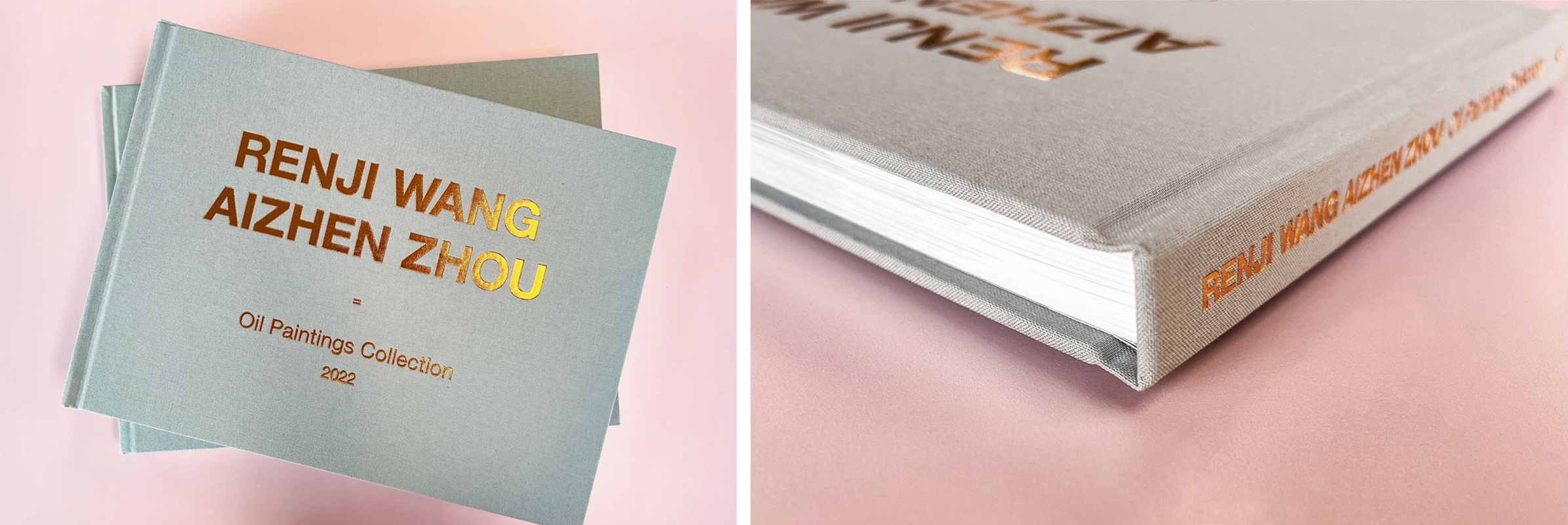 Buckram case bound book with Gold Foil