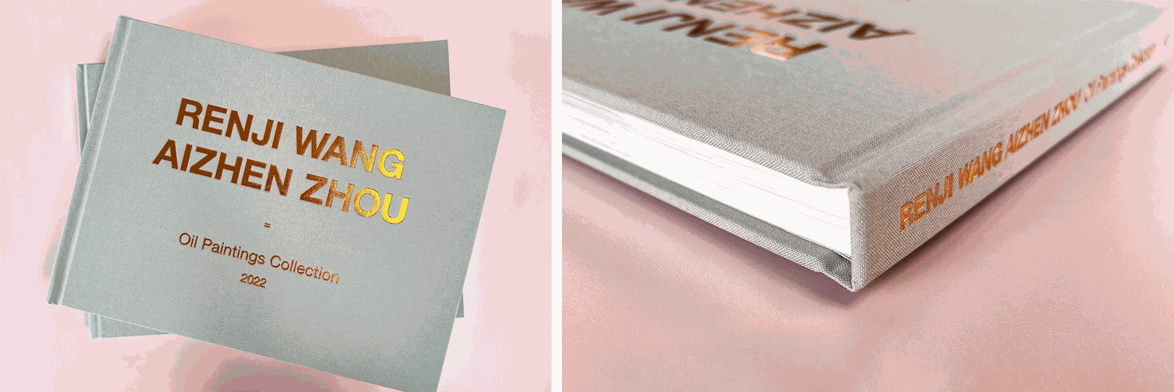 Buckram case bound book with Gold Foil