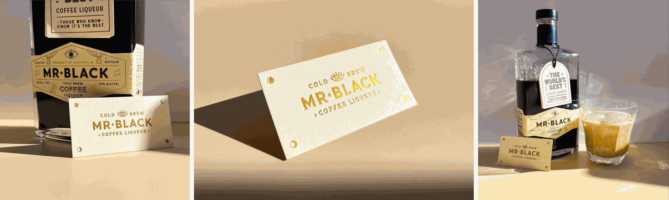 Mr Black Business Cards - Matte gold foil 