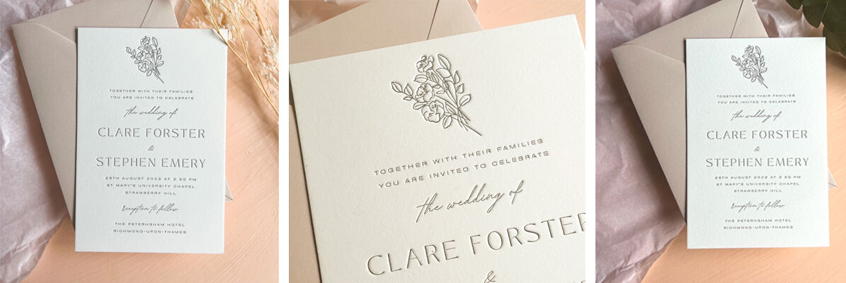 Letterpress Wedding Invitation
