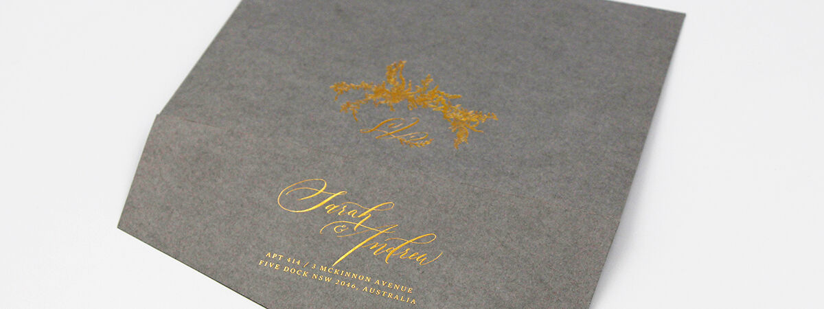 Gold Foil Wedding Envelopes