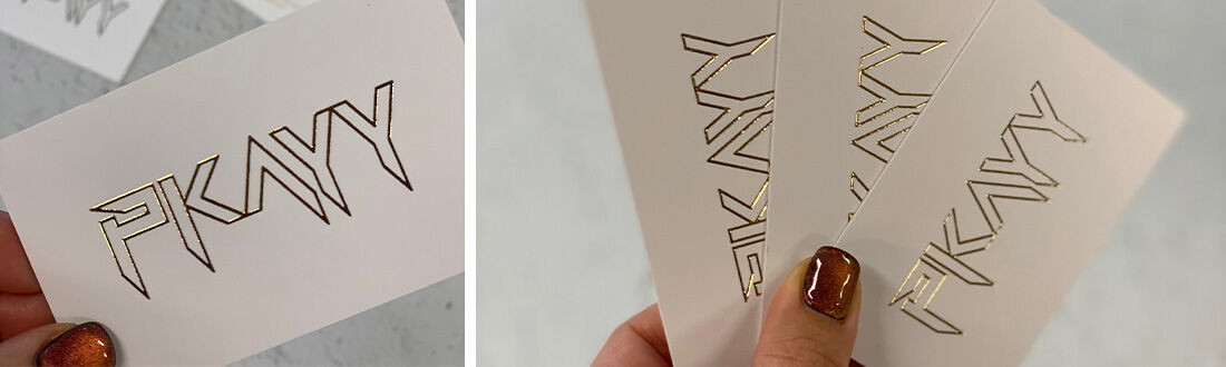 Letterpress Business Cards with gold foil