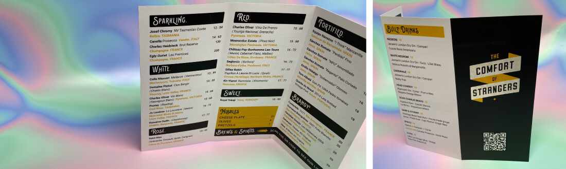 Menu Printing with celloglaze