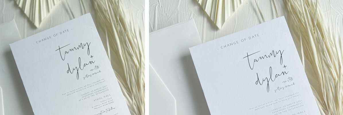 Change of date wedding invitation