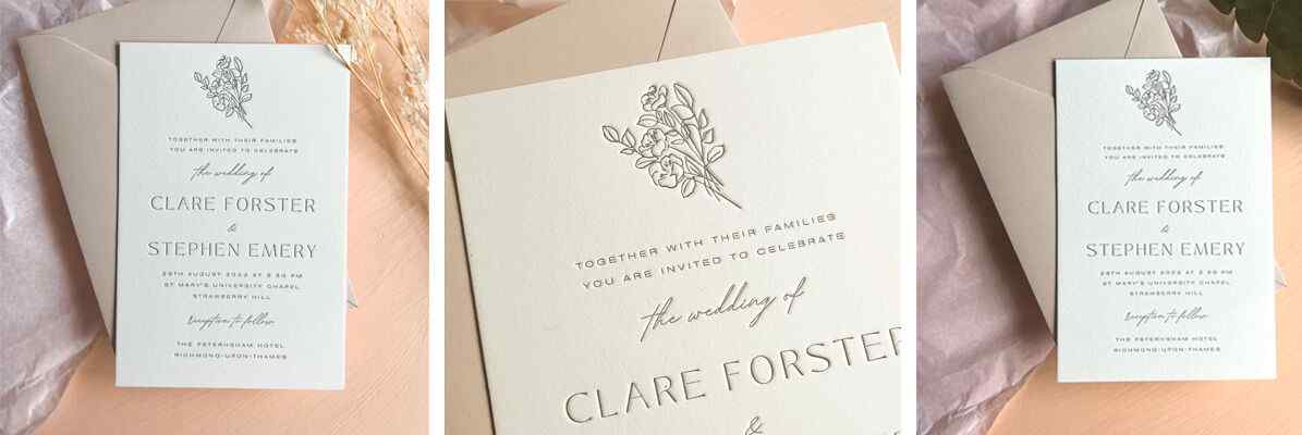 Letterpress Wedding Invitation