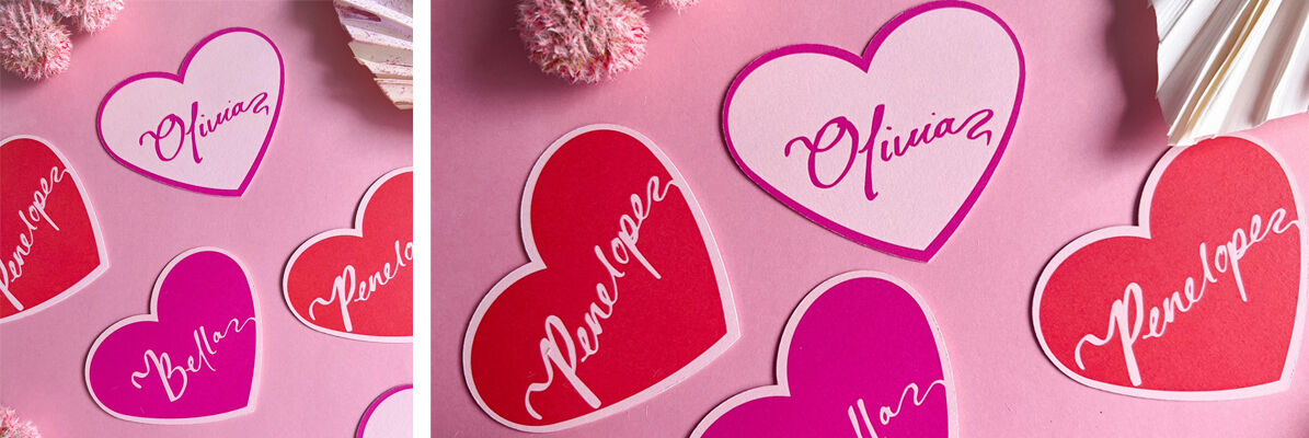 Love heart Placecards