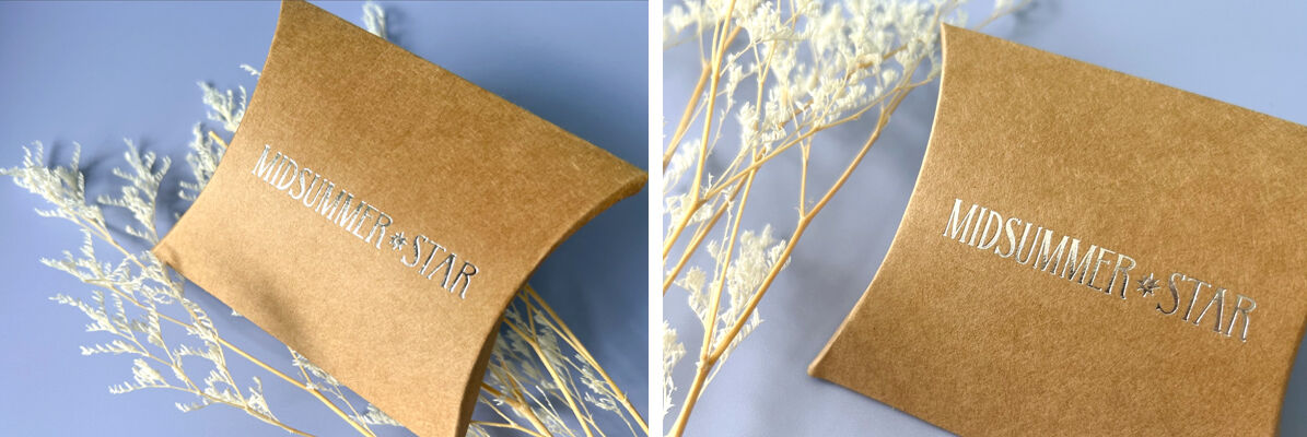 Silver foiled pillow boxes