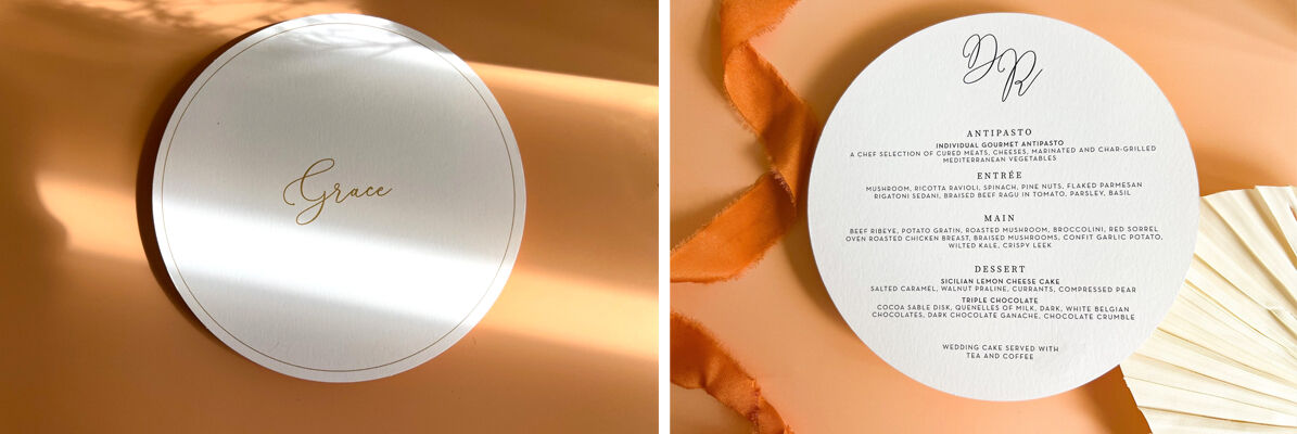 Round Wedding Menus