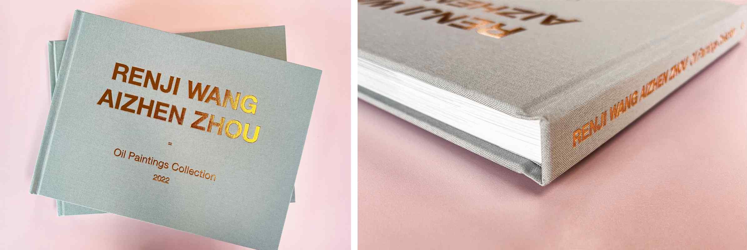 Buckram case bound book with Gold Foil