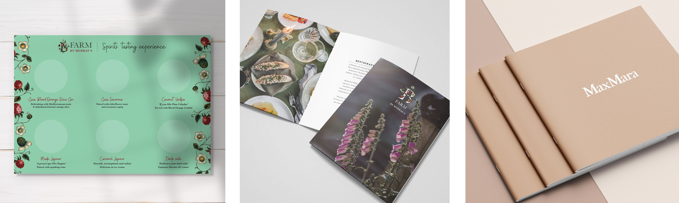 Print Design Booklets and Tasting Card